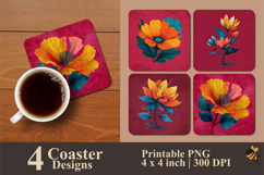Petal Symphony Abstract Coaster Sublimation Design Product Image 1