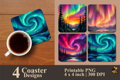 Northern Lights Series Coaster Sublimation Designs Product Image 1