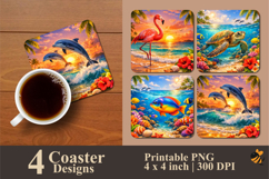 Summer Day Coaster Sublimation Design Product Image 1