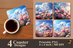 Butterfly Love Coaster Sublimation Design Product Image 1