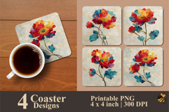 Flower Arrangements Coaster Sublimation Design Product Image 1