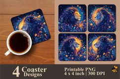 Fantasy Lion Coaster Sublimation Design Product Image 1