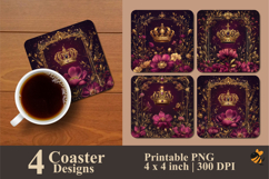 Flower Crown Coaster Sublimation Design Product Image 1