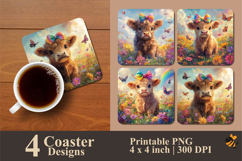 Hill Angel Illustration Coaster Sublimation Design Product Image 1