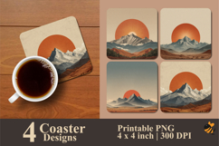Golden Sun Ridge Coaster Sublimation Design Product Image 1