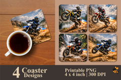 Outdoor Motorcross Coaster Sublimation Design Product Image 1