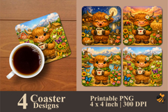 Highland Setle Relax Coaster Sublimation Design Product Image 1