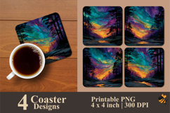 Dark Fantasy Light Coaster Sublimation Design Product Image 1