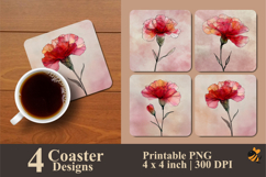 Minimalist Line Art Coaster Sublimation Design Product Image 1