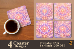 Floral Infinity Coaster Sublimation Design Product Image 1