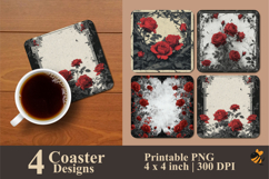 Royal Rose Coaster Sublimation Design Product Image 1
