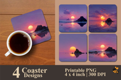 Ocean Sunrise Coaster Sublimation Design Product Image 1