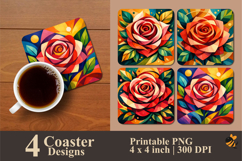 Abstract Petals Coaster Sublimation Design Product Image 1
