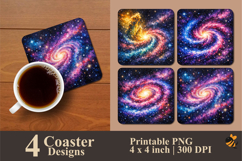 Galaxy Coaster Sublimation Design Product Image 1