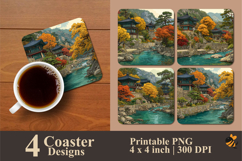 Autumn Journey Coaster Sublimation Design Product Image 1