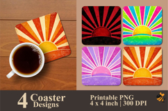 Sunburst Symphony Coaster Sublimation Design Product Image 1