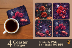Scary Red Rose Coaster Sublimation Design Product Image 1