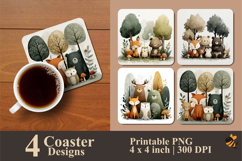 Nature Family Coaster Sublimation Design Product Image 1