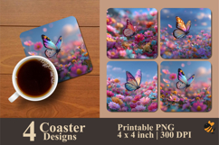 Amazing Butterfly Coaster Sublimation Design Product Image 1