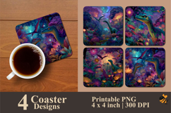 Dinosaur Forest Coaster Sublimation Designs Product Image 1