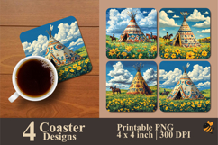 Camping Coaster Sublimation Design Product Image 1