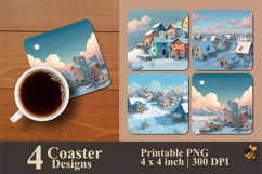 Winter Life Coaster Sublimation Design Product Image 1