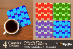 Color Pulse Coaster Sublimation Design Product Image 1