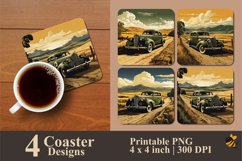 Old Car On The Way Coaster Sublimation Designs Product Image 1