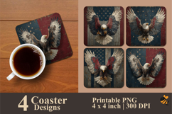 Great Eagle Coaster Sublimation Designs Product Image 1