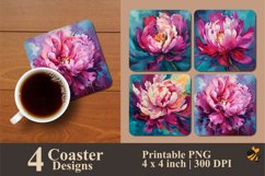 Flower Abstraction Coaster Sublimation Designs Product Image 1