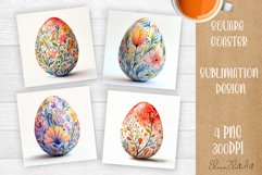Cute egg easter Square Coaster Sublimation Design Product Image 1