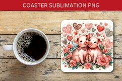 valentine square coaster - pig Product Image 1
