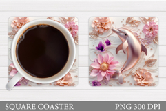 Dolphin Coaster Design. Dolphin Sublimation Product Image 1
