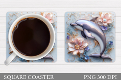 Dolphin Coaster Design. Dolphin Sublimation Product Image 1