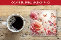 spring square coaster - peony Product Image 1
