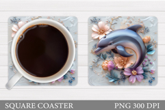 Dolphin Coaster Sublimation. Sea Coaster Design Product Image 1