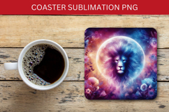 square coaster - cosmic lion head Product Image 1