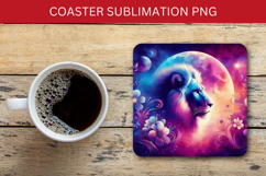 square coaster - cosmic lion head Product Image 1