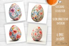 Cute egg easter Square Coaster Sublimation Design Product Image 1
