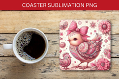 square coaster - floral chicken Product Image 1
