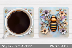 Bee Coaster Sublimation. Bee Sublimation Product Image 1