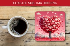 valentine square coaster - hearts tree Product Image 1