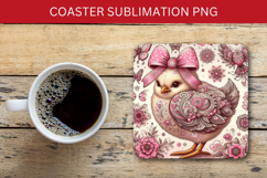 square coaster - floral chicken Product Image 1