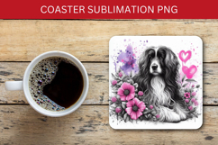 square coaster - dog with heart love Product Image 1