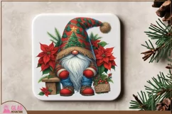 Merry Christmas Gnome png, Christmas Gnome poinsettia png Product Image 5