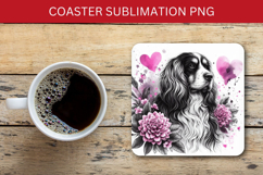 square coaster - dog with heart love Product Image 1