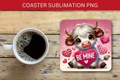 valentine square coaster - baby cow heart Product Image 1