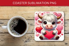 valentine square coaster - baby cow heart Product Image 1