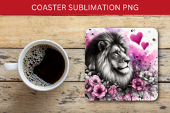 square coaster - watercolor lion Product Image 1