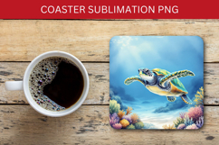 square coaster - sea turtle Product Image 1